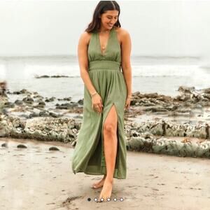 chinese dress ladies Petal and Pup Womens Melody Plisse Halter Maxi Dress main image 1